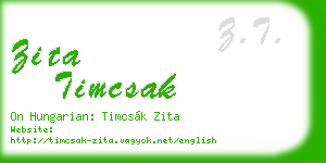 zita timcsak business card